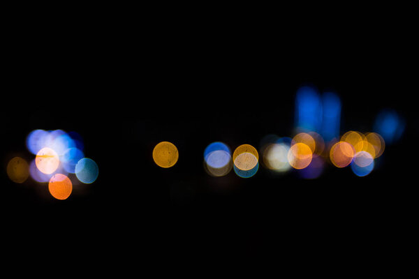 Night abstract and colorful city lights