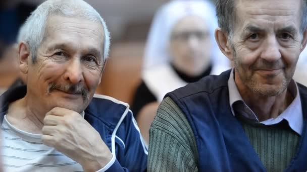 俄罗斯 4月18日 老人在养老院 2018年4月14日在俄罗斯乌发的特写 — 图库视频影像