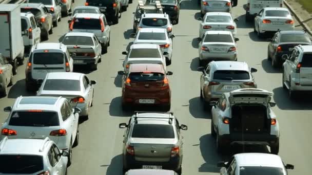 Ufa Jul Embouteillage Sur Autoroute Une Chaude Journée Été Juillet — Video