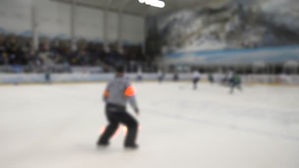 Hockey Stor Arena Utan Fokus — Stockvideo