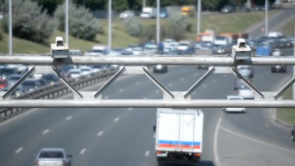 Ufa Juli Stau Auf Der Autobahn Ein Heißer Sommertag Juli — Stockvideo