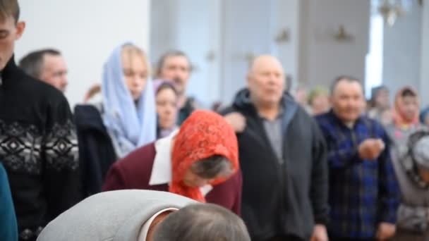 Birsk Rusland April 2019 Liturgie Russisch Orthodoxe Kerk Priesters Religieuze — Stockvideo