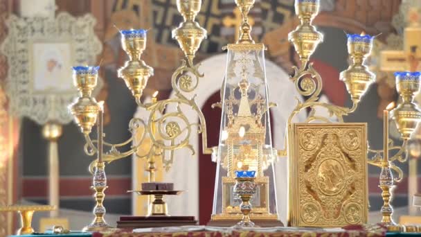 Birsk Russia April 2019 Liturgy Russian Orthodox Church Priests Religious — Stock Video