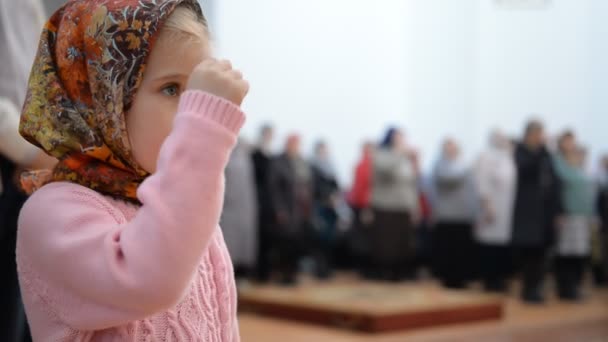 Birsk Russia April 2019 Liturgy Russian Orthodox Church Priests Religious — Stock Video