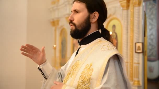 Birsk Russia April 2019 Easter Liturgy Russian Orthodox Church Priests — Stock Video