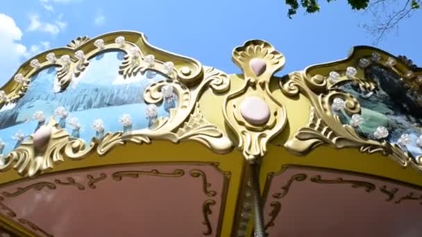 Carrousel Dans Parc Gros Plan — Video