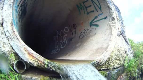 Burzliwy Miejski Kanalizacja Burzowy Woda Ścieki — Wideo stockowe