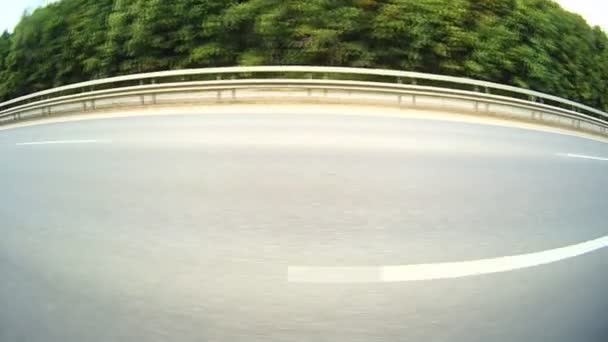 Widok Autostradę Podczas Jazdy Samochodem Lato Słońce Autostrada — Wideo stockowe