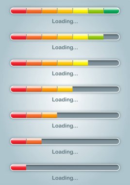 Yedi renkli durumunu download vektör grafik tasarım konsepti için aşamalı çubuğu
