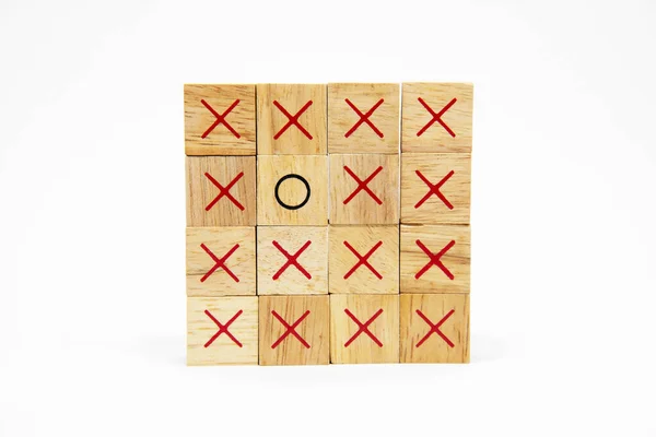 One Wooden Block Four Layer Group Wooden Block White Background — Stock Photo, Image