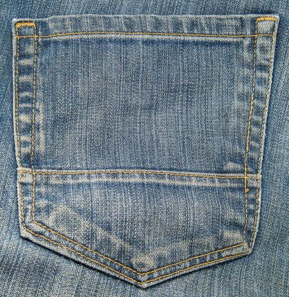 Close Bolso Jeans Azul Claro Com Textura Para Conceito Design — Fotografia de Stock