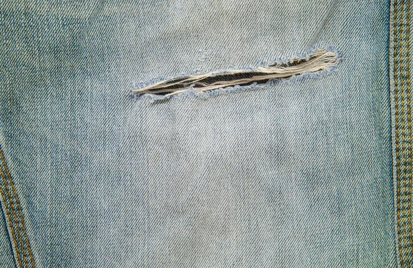 Tasarım Konsepti Için Mavi Kot Pantolon Deseninde Yırtık Satırı Kapat — Stok fotoğraf