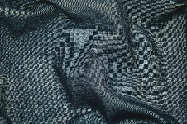 Navy Denim Jeans Verschrompelde Textuur Voor Design Concept — Stockfoto