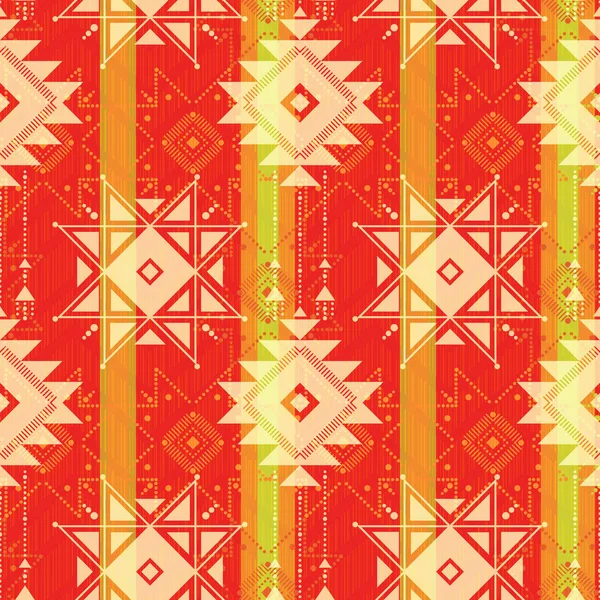 Red Tribal Seamless Pattern Aztec Inspired Geometric Background — Stock Vector