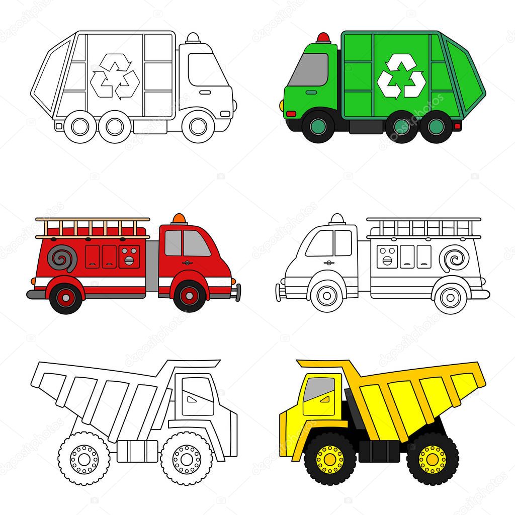 Vettoriale stockDisegno Colorare Bambini Autocarro Della Spazzatura Camion  Dei Pompieri Autocarro di ©Irmairma #201455678, image size:1024x1024