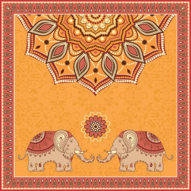 Filler ve mandala Hint tarzı tasarım