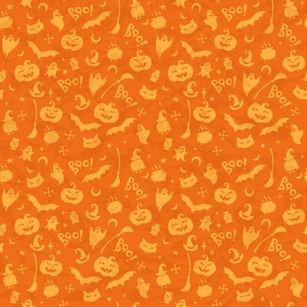 Modèle Sans Couture Vectoriel Halloween Orange Jaune — Image vectorielle