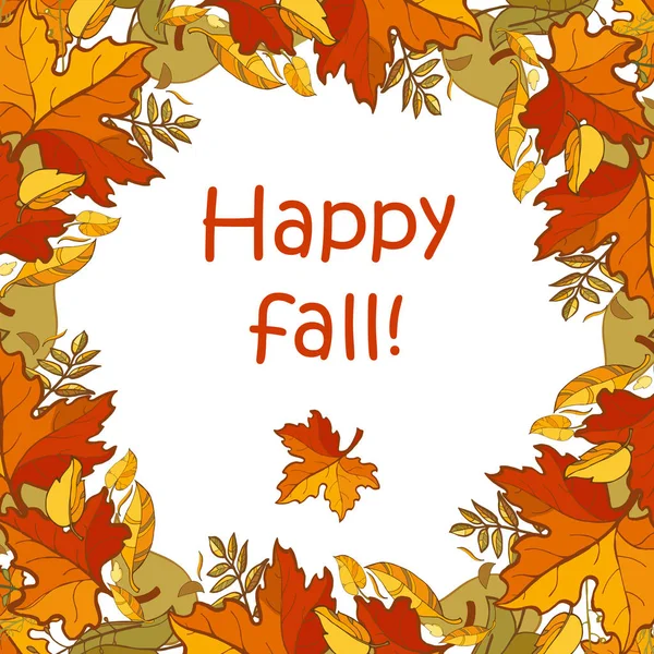 Счастливая Осень Соблазняет Осень Дарит Дизайн Цветные Осенние Листья Текст — стоковый вектор