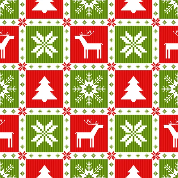 北欧传统的针织动机 圣诞节和新年背景 无缝模式 — 图库矢量图片