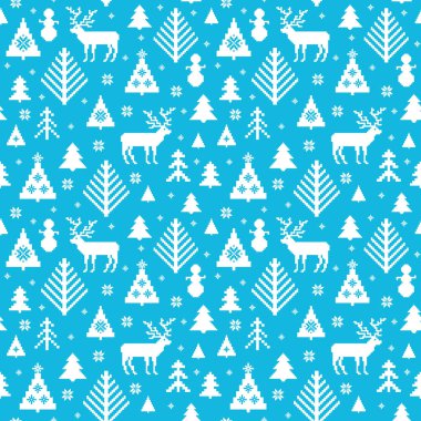 Noel arka planını geleneksel kntted motifleri, seamless modeli