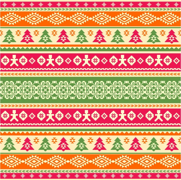 Jumper Fond Tricoté Dans Style Ethnique Des Motifs Traditionnels Noël — Image vectorielle