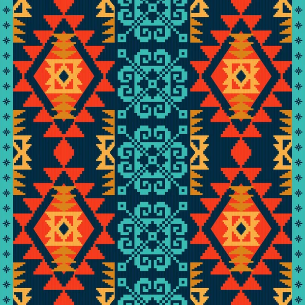 Navajo Style Background Ethnic Seamless Pattern — Stock Vector