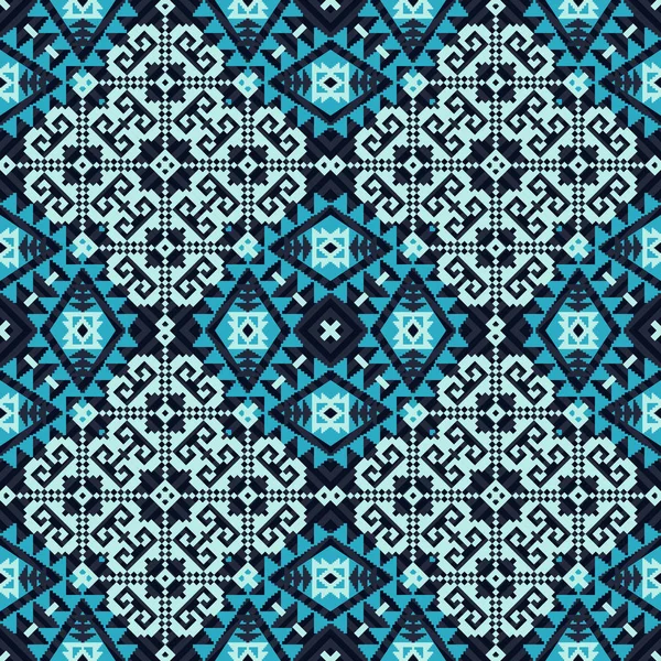 Flocons Neige Géométriques Motif Sans Couture Absract Dans Style Tribal — Image vectorielle