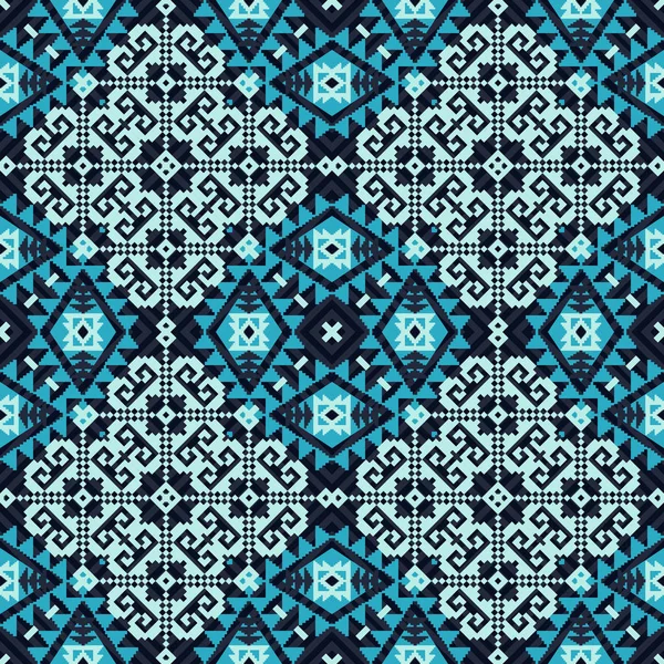 Geometrische Sneeuwvlokken Absract Naadloze Patroon Tribal Stijl — Stockvector