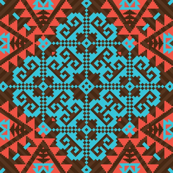 トライバル スタイルの幾何学的な装飾的なシームレス パターン — ストックベクタ