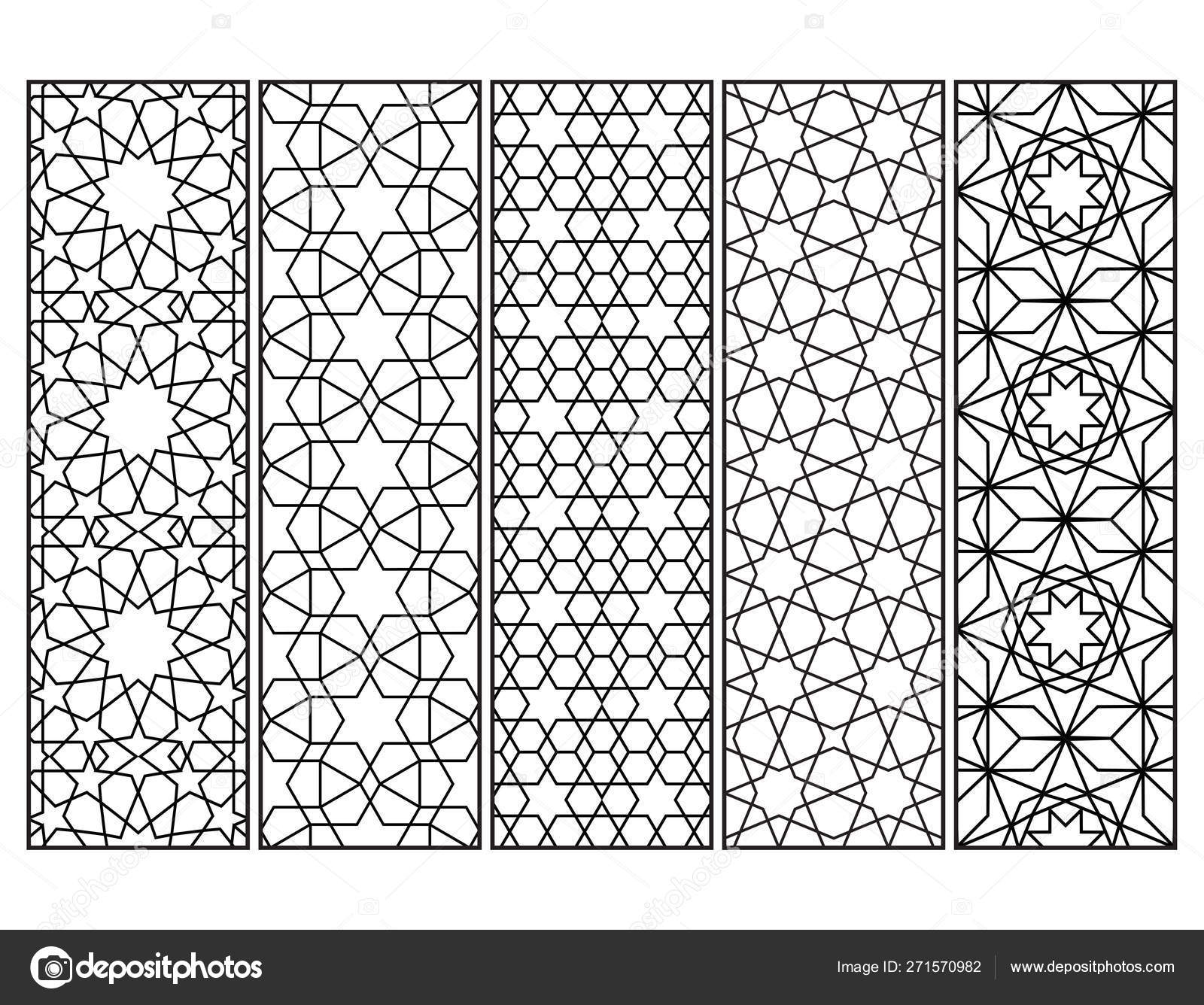Mosaic Tile Patterns Coloring Bookmarks Geometric Coloring
