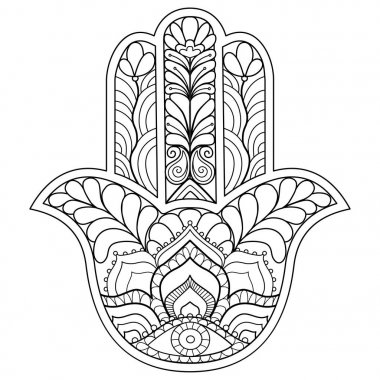 Siyah beyaz Hamsa sembolü