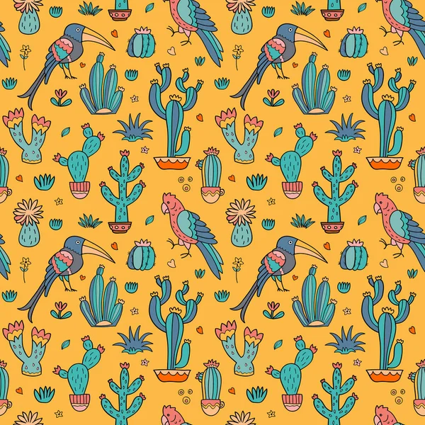Patrón sin costura de cactus — Archivo Imágenes Vectoriales