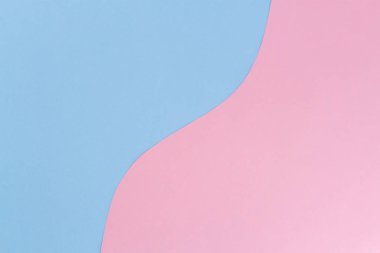 Soyut geometrik parlak çift pastel renk düz yatıyordu Kağıt arka plan oluşan 2 tonları - açık pembe ve açık mavi ile bir yazıt için bir yer.