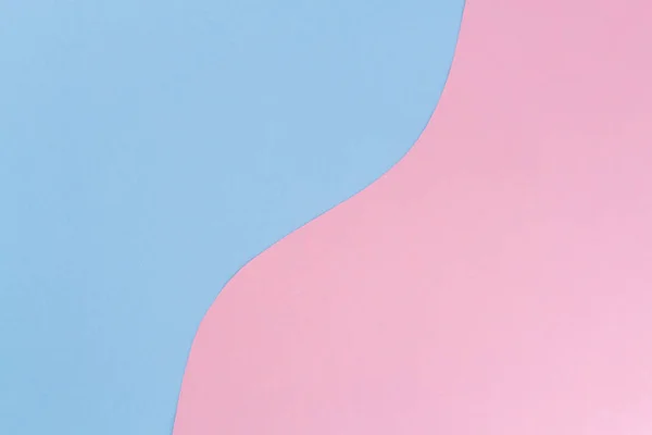抽象的な幾何学的な明るいダブル パステル カラー フラット レイアウト用紙の背景で構成される の銘刻文字のための場所にピンクと水色の光 — ストック写真