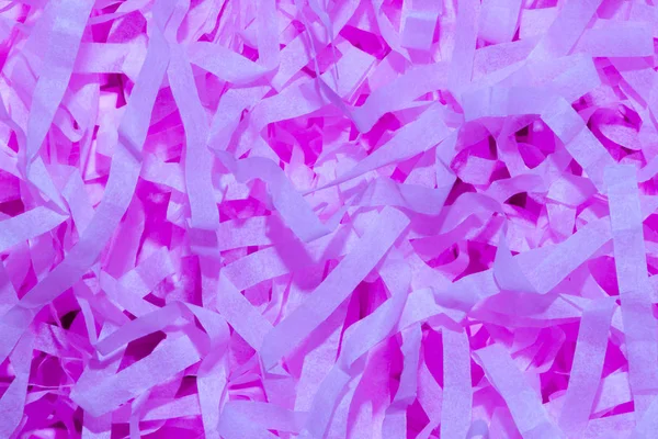 Ensemble Papier Confetti Fin Violet Fluorescent Brillant Photographié Gros Plan — Photo