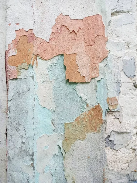 Eski Sıva Boya Görünür Katmanları Ile Renkli Doku — Stok fotoğraf