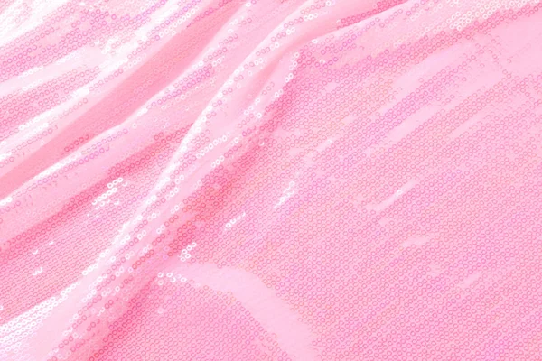 Large shiny glossy pink sequins background. — Stock Photo, Image