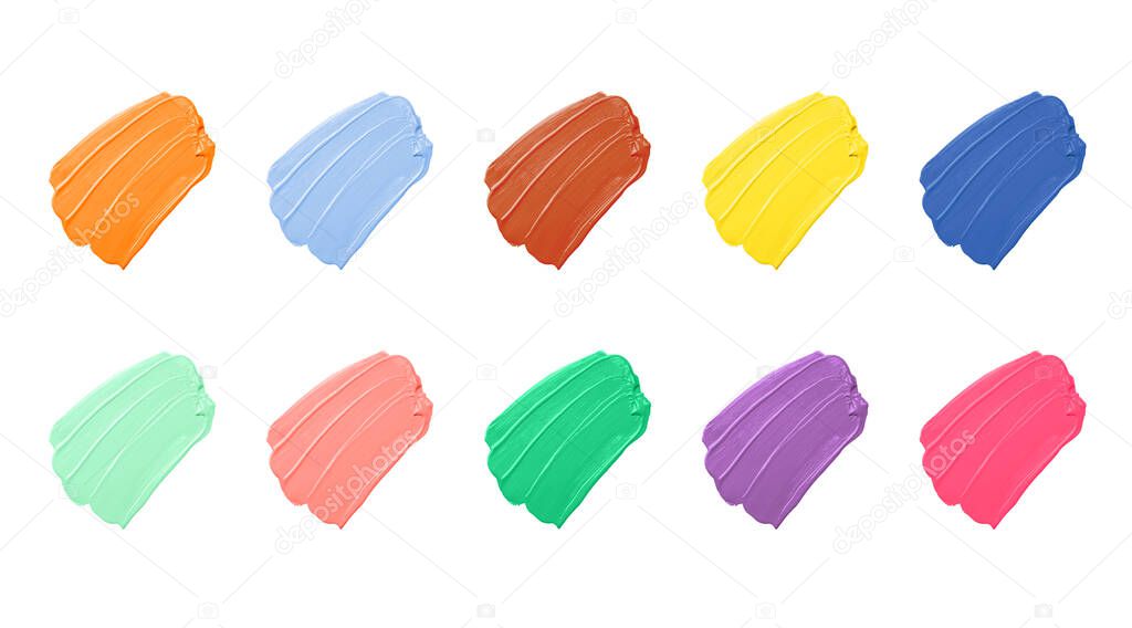 Group bright smear in the form of diagonal strokes isolated on a white background.