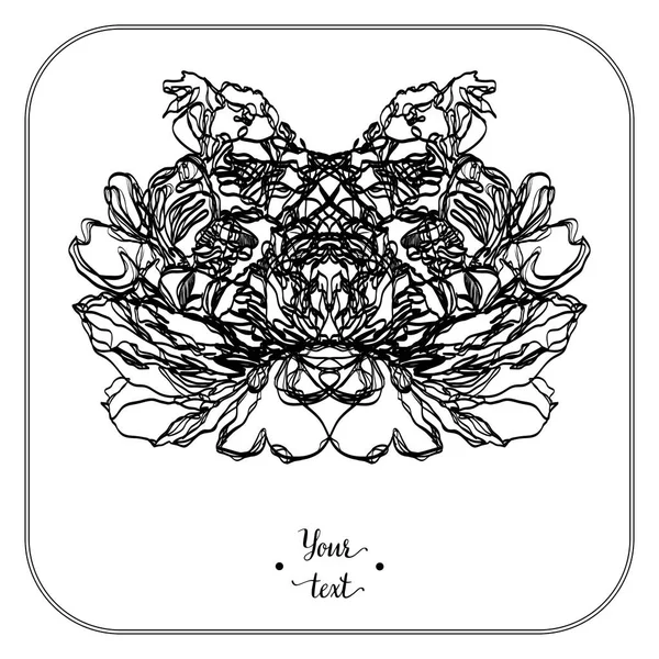 Tekening vectorafbeeldingen met bloemmotief voor design. Natuurlijke ontwerp met Floral bloemen. Afbeelding, schets, tekening. Pion. Achtergrond, zomer thema patroon, vector behang, zomer textuur, inwikkeling van — Stockvector