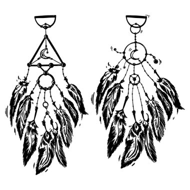 Eşarplı stilize Rüya yakalayıcı.