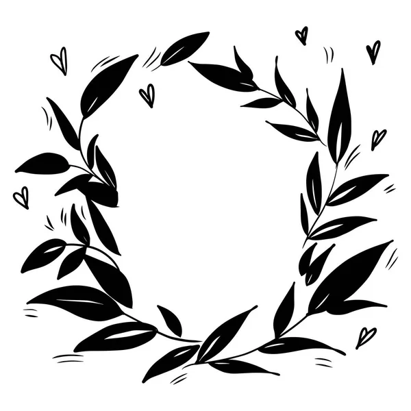 Stylized a wreath of leaves. — Stock Vector