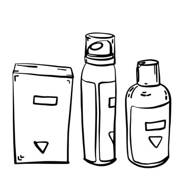 Küme için yüz ve vücut bakım ürünleri.