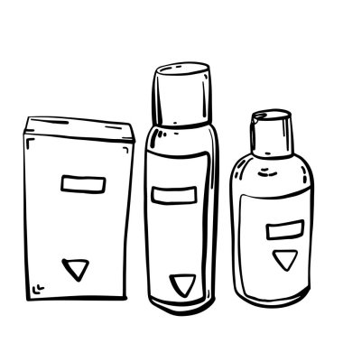 Küme için yüz ve vücut bakım ürünleri.