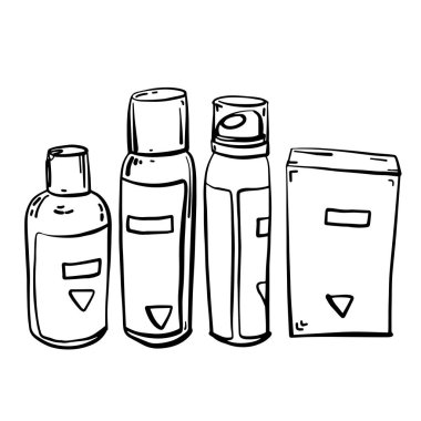 Küme için yüz ve vücut bakım ürünleri.