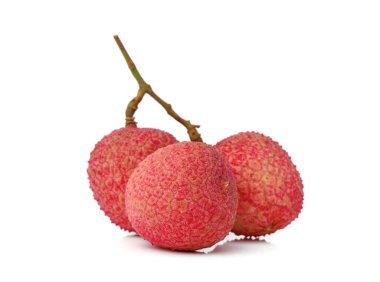 Lychee meyvesi beyaz arkaplanda izole