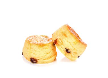 Beyaz arkaplanda izole edilmiş çörekler