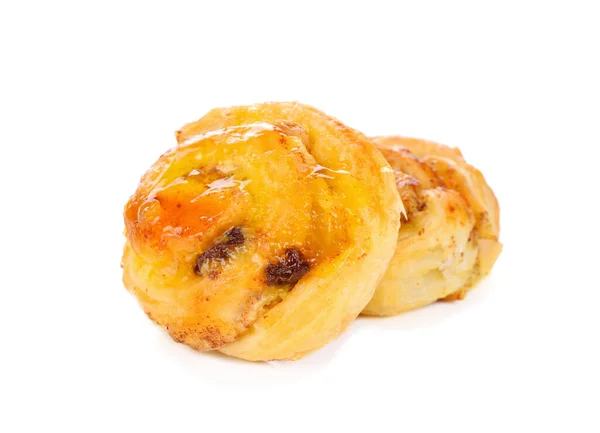 Beyaz arka planda Danimarka pastası