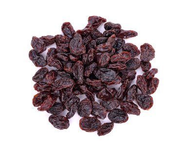 Dried raisins on white background,Top view clipart