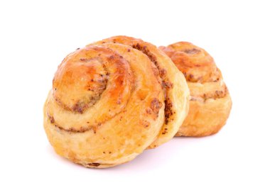 Beyaz arkaplanda yalıtılmış Danimarka çöreği