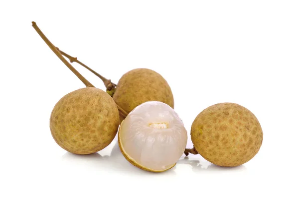 Verse Longan Witte Achtergrond — Stockfoto